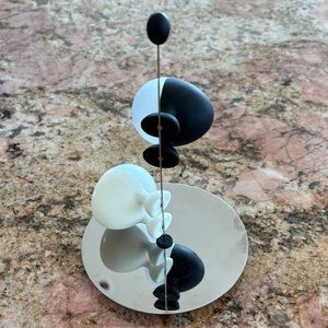 Modern Black and White Magnetic Salt and Pepper Shakers